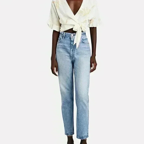 NWOT Moussy Vintage Glen High Rise Straight Leg Light Wash Jeans Size 31 - Picture 1 of 11